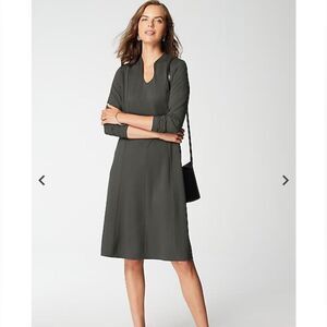J.Jill Wearever Double-Face Jersey‎ Dress Grey Leas long sleeves L NWT in pkg